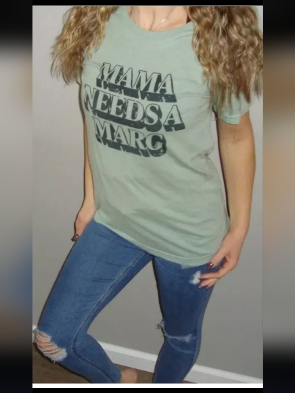 Mama Needs A Margarita Graphics Short Sleeve Tshirt Bella + Canvas Size Small